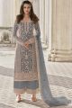 Grey Net Womens Salwar Suit (NWS-6708)