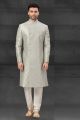 Grey Silk Mens Sherwani (NMK-6026)