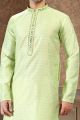 Jaquard Art Silk Pista Green Kurta Pajama (NMK-6622)