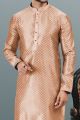 Jaquard Banarasi Silk Kurta in Dark Peach (NMK-6626)