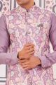 Lavender Art Silk Mens Nehru Jacket (NMK-8071)