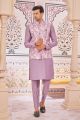 Lavender Art Silk Mens Nehru Jacket (NMK-8071)