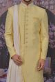 Lemon Art Banarasi Silk Sherwani (NMK-4780)