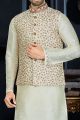 Lemon Art Dupion Jacket Style Kurta (NMK-3393)