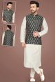 Lemon Art Silk, Green Jaquard Nehru Jacket (NMK-5124)