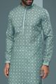 Light Blue Cotton Kurta Pajama (NMK-6219)