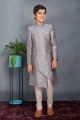 Light Blue Jaquard Boys Sherwani (NKK-724)