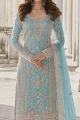 Light Blue Net Salwar Suit (NWS-6706)