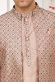 Light Brown Art Silk 3 piece Jacket Set (NMK-7972)