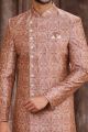 Light Brown Art Silk Mens Sherwani (NMK-6875)