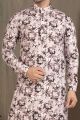 Light Brown Cotton Printed Kurta Pajama (NMK-5718)