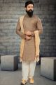 Light Brown Cotton Silk Indo Western (NMK-6784)