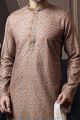 Light Brown Silk Kurta Pajama (NMK-6074)