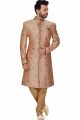 Light Copper Banarasi Jaquard Sherwani (NMK-4962)