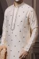 Light Cream Silk Kurta Pajama (NMK-6035)