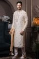 Light Cream Silk Kurta Pajama (NMK-6035)