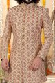 Light Gold Art Silk Sherwani (NMK-4331)