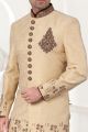 Light Gold Banarasi Brocade Sherwani (NMK-5244)