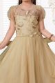 Light Gold Net Girls Salwar Kameez (NFG-215)