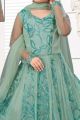 Light Green Net Girls Salwar Kameez (NFG-225)