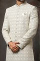 Light Grey Art Silk Sherwani (NMK-6242)