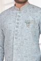 Light Greyish Blue Art Silk Indo Western (NMK-7289)