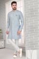 Light Greyish Blue Art Silk Indo Western (NMK-7289)