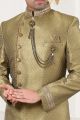 Light Mehendi Green Jaquard Sherwani (NMK-5263)