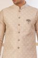 Light Onion Art Silk Nehru Jacket (NMK-8045)