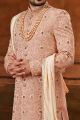 Light Onion Pink Art Silk Sherwani (NMK-6399)