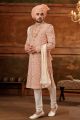 Light Onion Pink Art Silk Sherwani (NMK-6399)