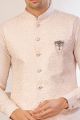 Light Pink Art Silk Nehru Jacket (NMK-8065)