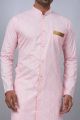 Light Pink Cotton Printed Mens Indo Western (NMK-6937)