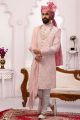 Light Pink Georgette Lucknowi Embroidered Sherwani (NMK-5544)