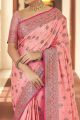 Light Pink Tusser Silk Saree (NWSA-5829)