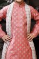 Light Pinkish Peach Cotton Boys Kurta Pajama (NKK-766)