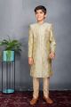 Light Pista Green Brocade Boys Sherwani (NKK-719)