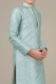 Light Pista Green Giccha Silk Boys Kurta Pajama (NKK-700)