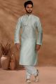 Light Pista Jaquard Kurta Pajama (NMK-5486)