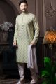 Light Pista Silk Kurta Pyjama (NMK-6062)