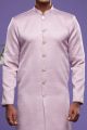 Light Purple Art Banarasi Silk Mens Indo Western (NMK-7064)