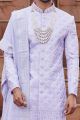 Light Purple Art Silk Mens Sherwani (NMK-7164)