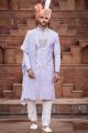 Light Purple Art Silk Mens Sherwani (NMK-7164)