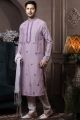 Light Purple Silk Kurta Pajama (NMK-6037)