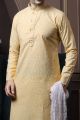 Light Yellow Silk Kurta Pajama (NMK-6060)