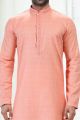 Linen Cotton Pink Mens Kurta Pajama (NMK-6656)