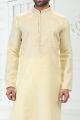 Linen Cotton Yellow Kurta Pajama for Men (NMK-6651)