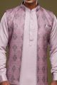 Magenta Art Silk Digital Printed Jacket Kurta (NMK-7093)