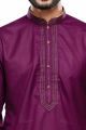 Magenta Art Silk Kurta Pajama (NMK-7490)