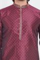 Magenta Jaquard Silk Brocade Kurta (NMK-7743)